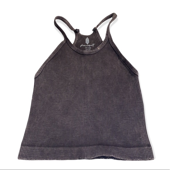 NEW Free People Happiness Runs Seamless Crop - XS/S Washed Grey - Picture 3 of 6